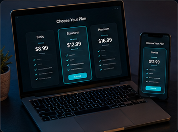 TVNado plan comparison on laptop and phone
